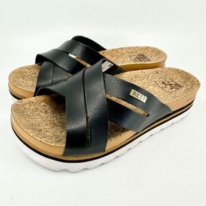 REEF Cushion Bloom Hi Platform Fashion Sandal Women’s Black Size 6